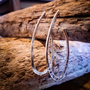 ripples silver hoop earring